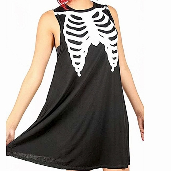Iron Fist Bone In Trapeze Tank Dress Black S - Picture 1 of 10